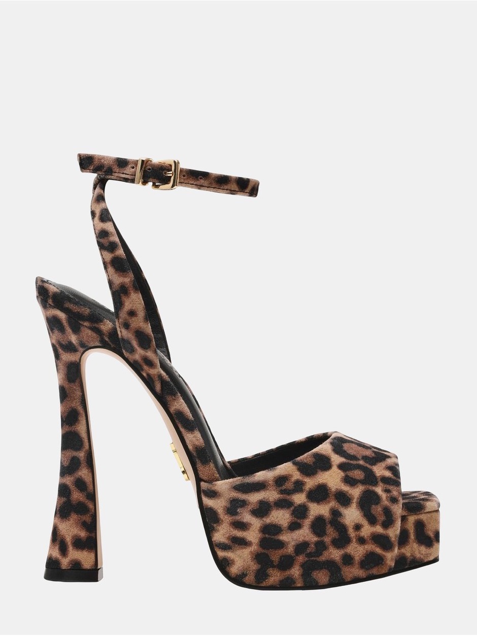 Nwt Steve Madden Leopard Print Platform Ankle-Strap Heels